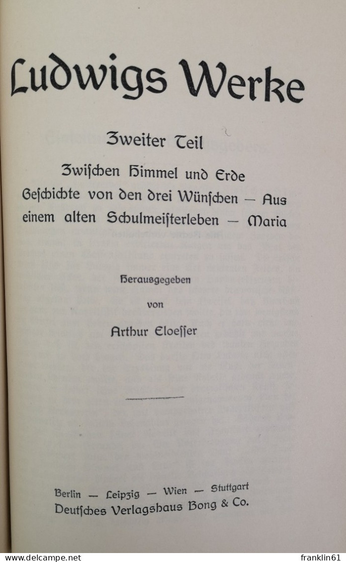 Ludwigs Werke In Vier Teilen. Komplett. - Poems & Essays