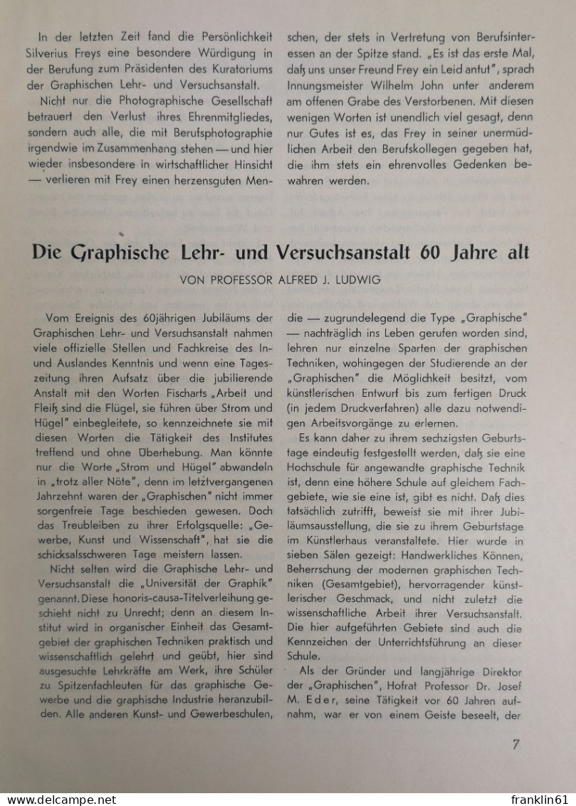 Jahrbuch Der Photographischen Gesellschaft In Wien 1947/48. - Photographie