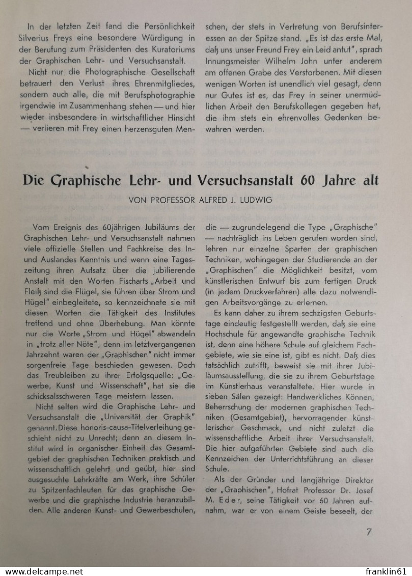 Jahrbuch Der Photographischen Gesellschaft In Wien 1947/48. - Fotografia