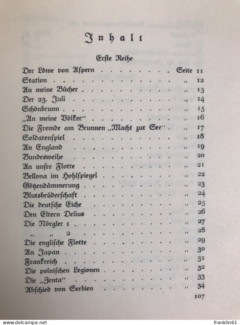 Eherne Sonette 1914. Gesamtausgabe. - Gedichten En Essays