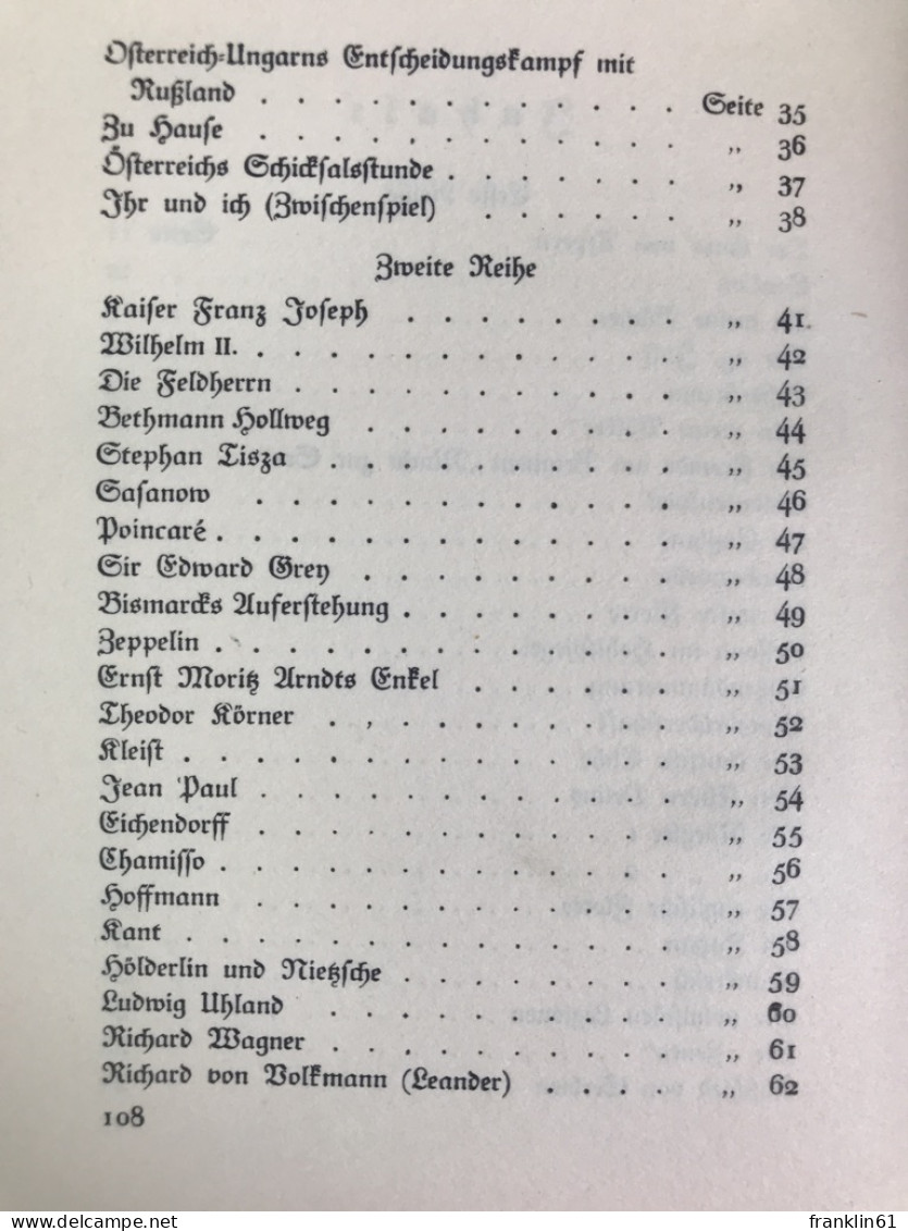 Eherne Sonette 1914. Gesamtausgabe.