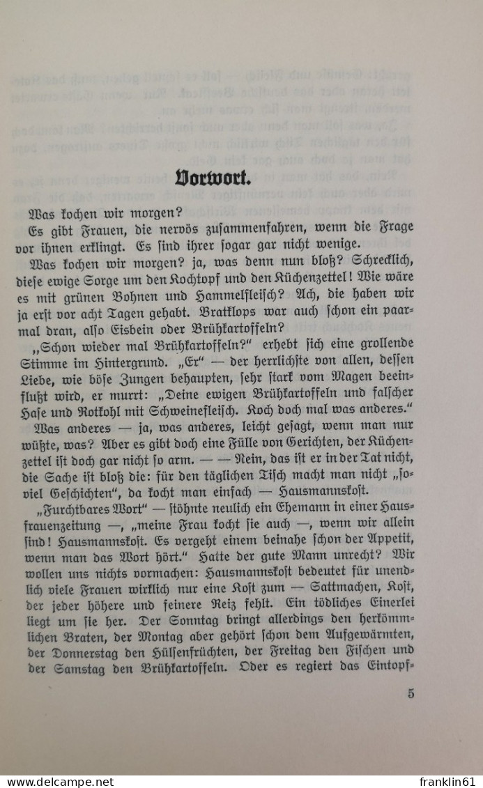 Kochbuch Für Alle. Mit Abbildungen, Diätkost Und Anhang: Die Praktische Frau Im Hause. - Comidas & Bebidas