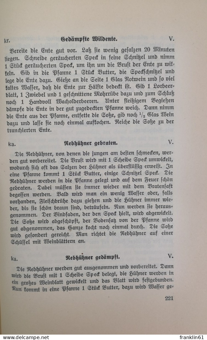 Kochbuch für Alle. Mit Abbildungen, Diätkost und Anhang: Die praktische Frau im Hause.