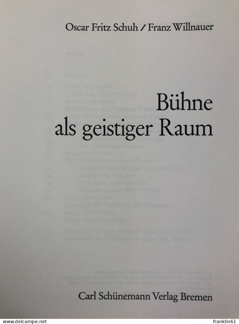 Bühne Als Geistiger Raum. - Théâtre & Danse