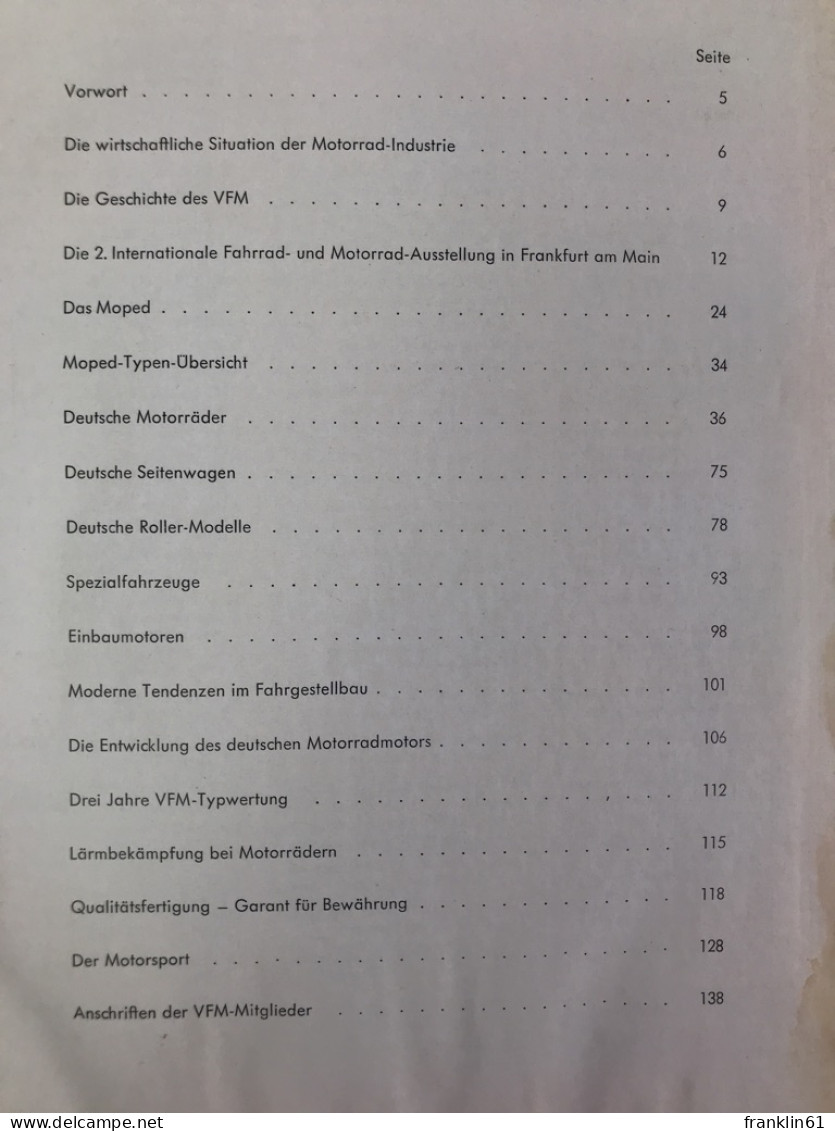 Deutsche Motorräder, Motorroller,  Mopeds 1954. - Trasporti