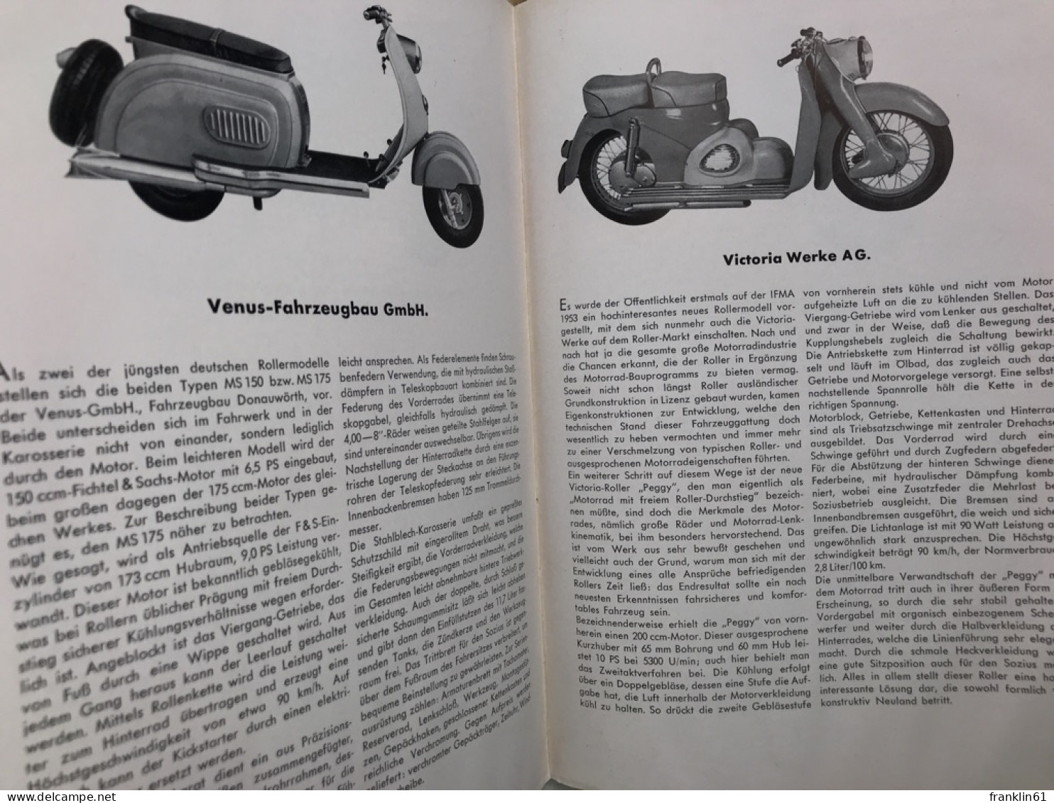 Deutsche Motorräder, Motorroller,  Mopeds 1954.