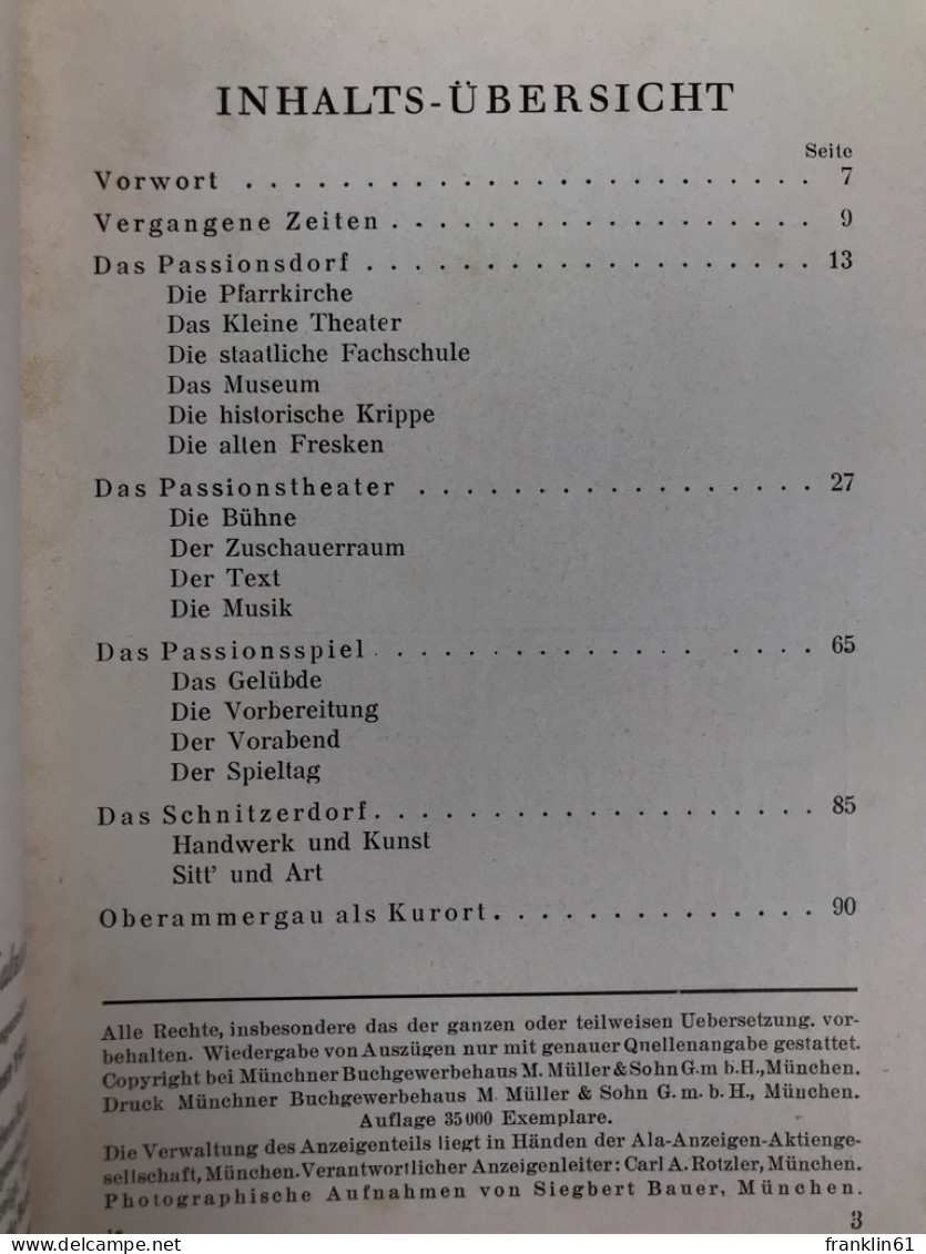 Jubiläums-Passionsspiele : Oberammergau 1634-1934 ; Offiz. Führer D. Gemeinde. - Théâtre & Danse