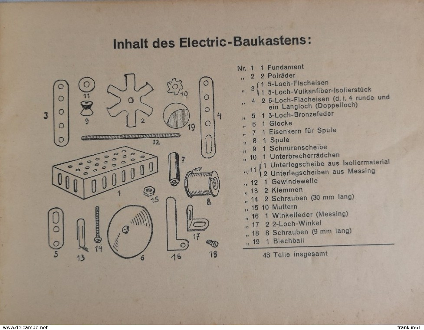 Electric 1. Dies Büchlein Gibt Die Anleitung Zum Anstellen Von  60 Elektrischen Versuchen - Techniek