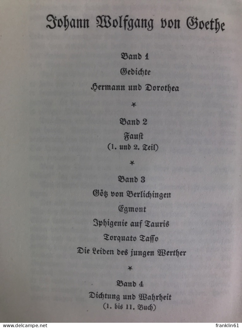 Iphigenie Auf Taurus, Torquato Tasso, Götz Von Berlichingen, Egmont, Die Leiden Des Jungen Werher. - Poésie & Essais