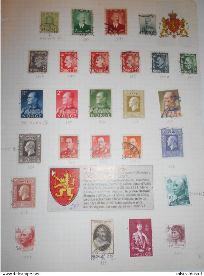 Norvege Collection , 470 Timbres Obliteres - Collections
