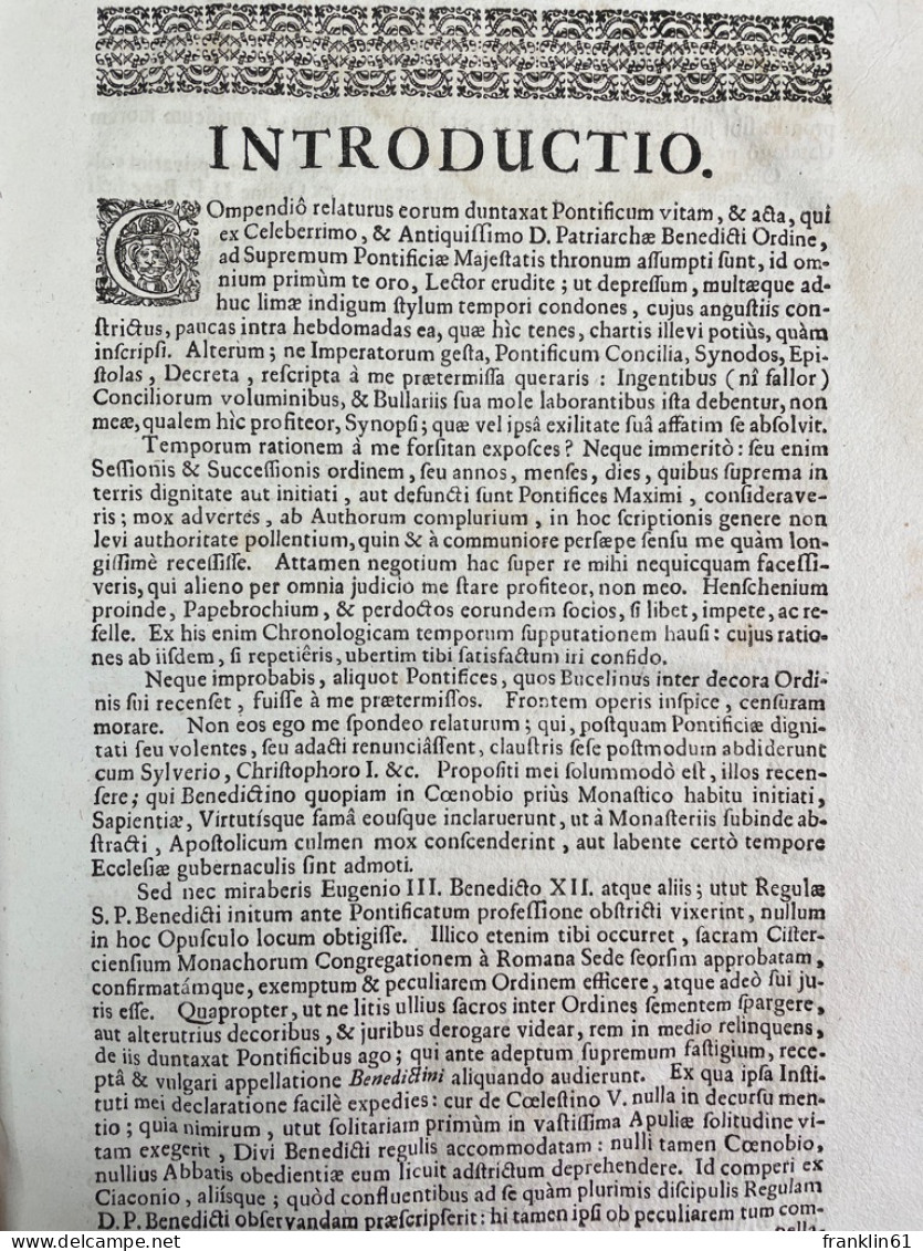 Summi pontifices, quotquot a S. Benedicto I. usque ad Benedictum XIII. pontifices maximi ex celeberrimis monas