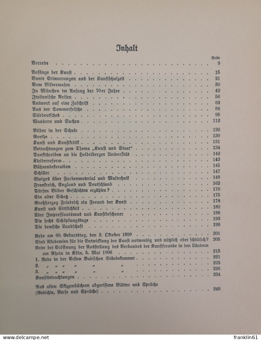 Im Herbste Des Lebens. Gesammelte Erinnerungsblätter Von Hans Thoma. - Gedichten En Essays