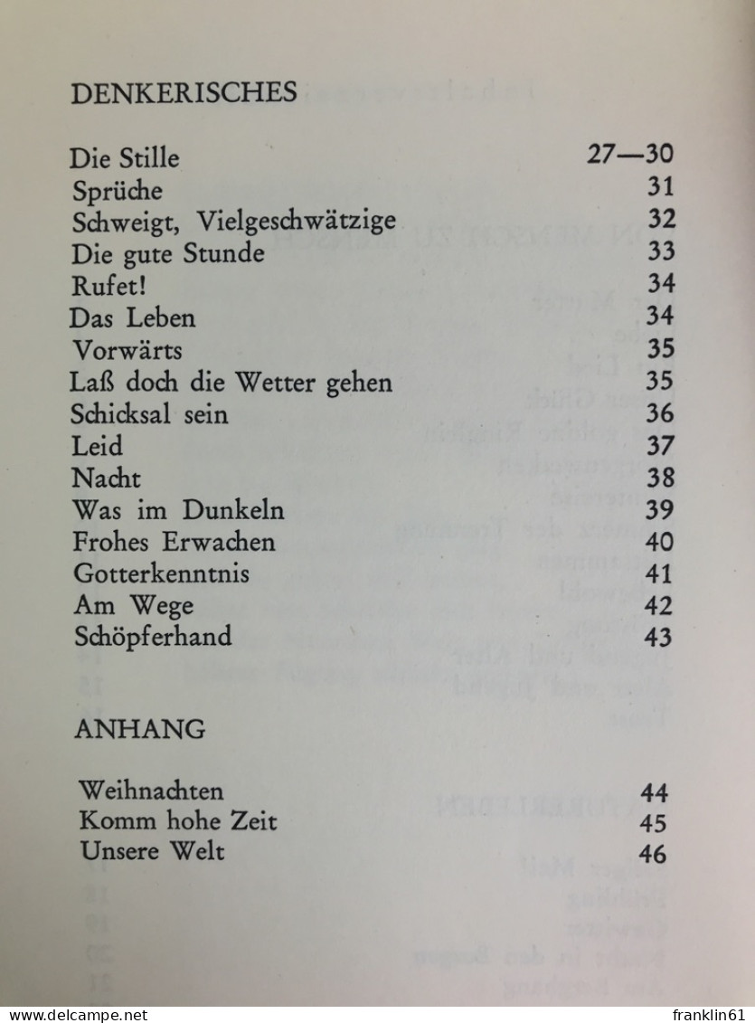 Eines Lebens Spur. - Poems & Essays