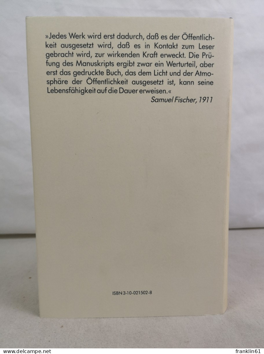 S. Fischer Verlag. 100 Jahre S. Fischer-Verlag. Eine Bibliographie. - Livres Anciens