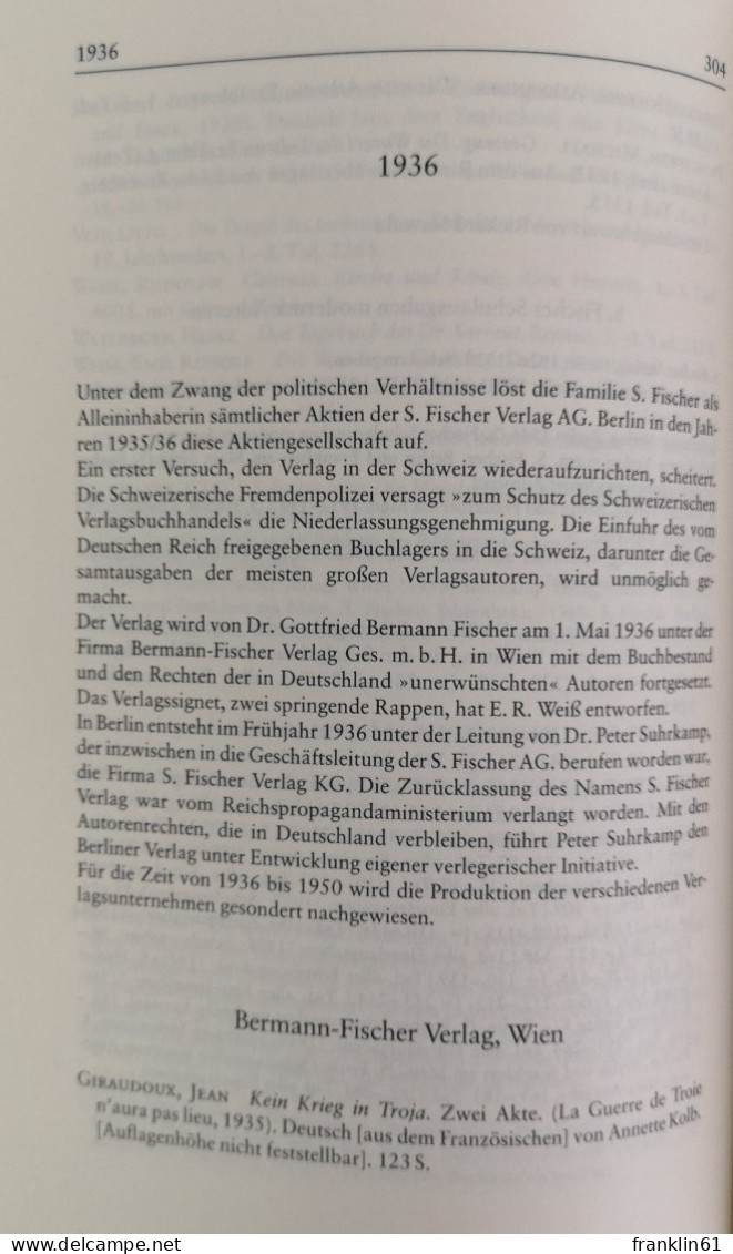 S. Fischer Verlag. 100 Jahre S. Fischer-Verlag. Eine Bibliographie.