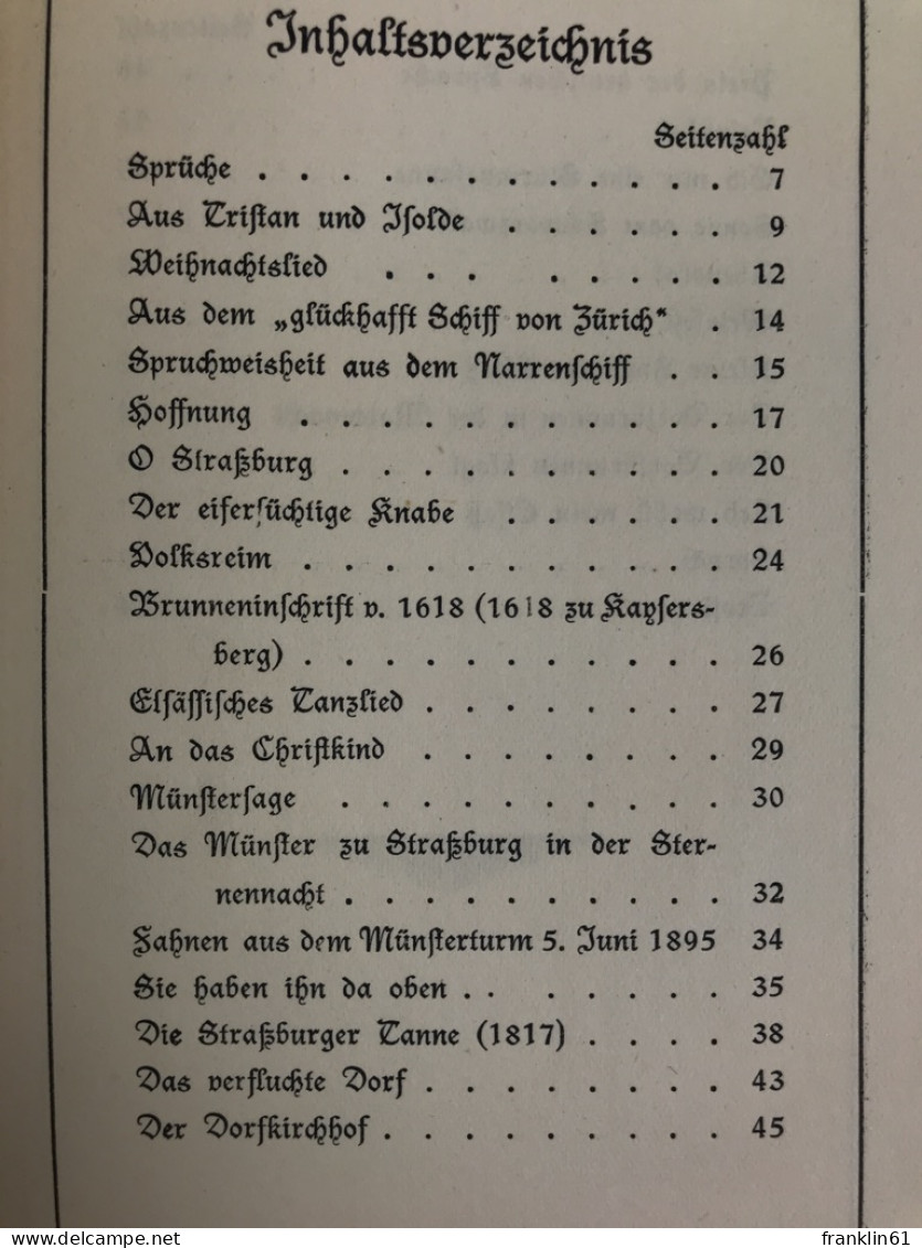 Elsässisch Haus : Ein Strauß Gedichte.