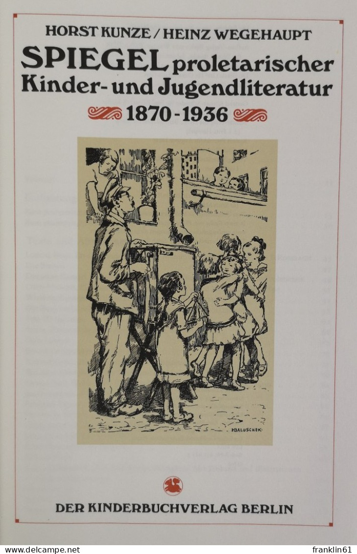 Spiegel Proletarischer Kinder- Und Jugendliteratur 1870-1936. - Lexiques