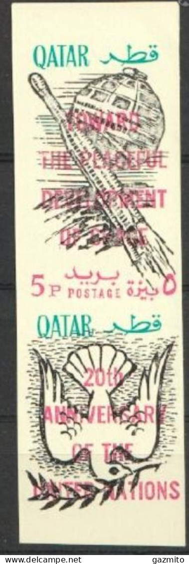 Quatar 1966, Space, Overprinted 20th UN. IMPERFORATED - Qatar