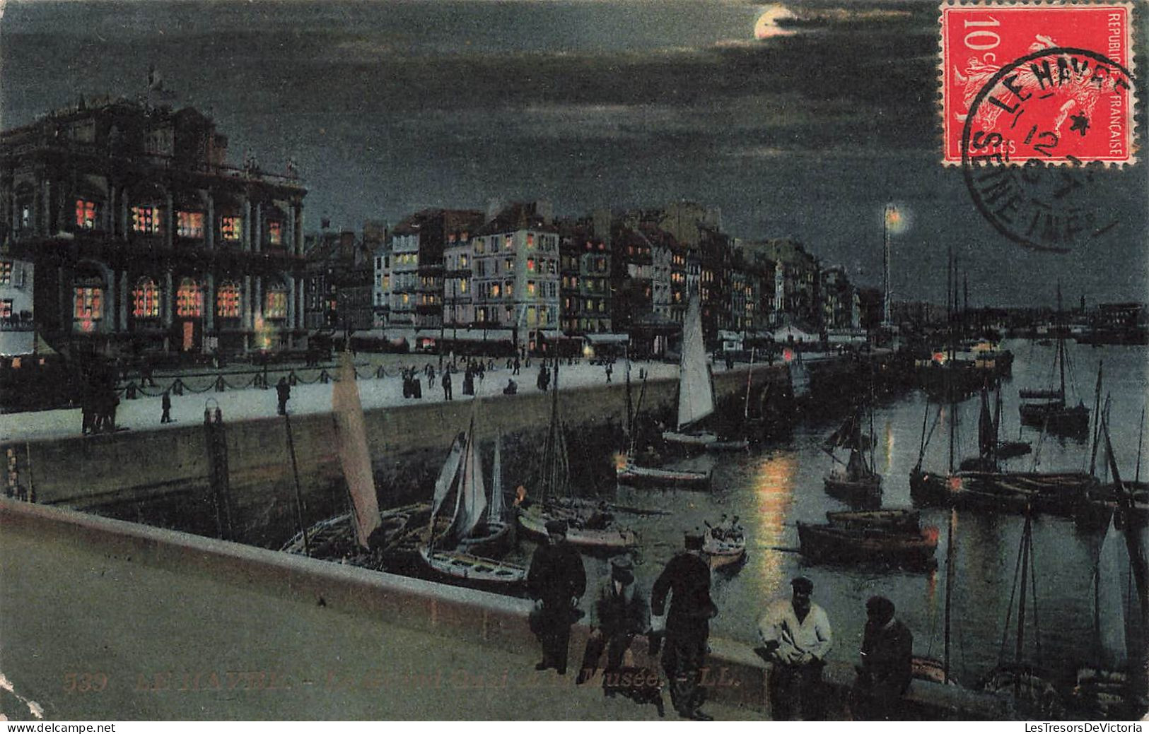 FRANCE - Le Havre - Port La Nuit - Bateaux - Pêcheurs - Carte Postale Ancienne - Porto