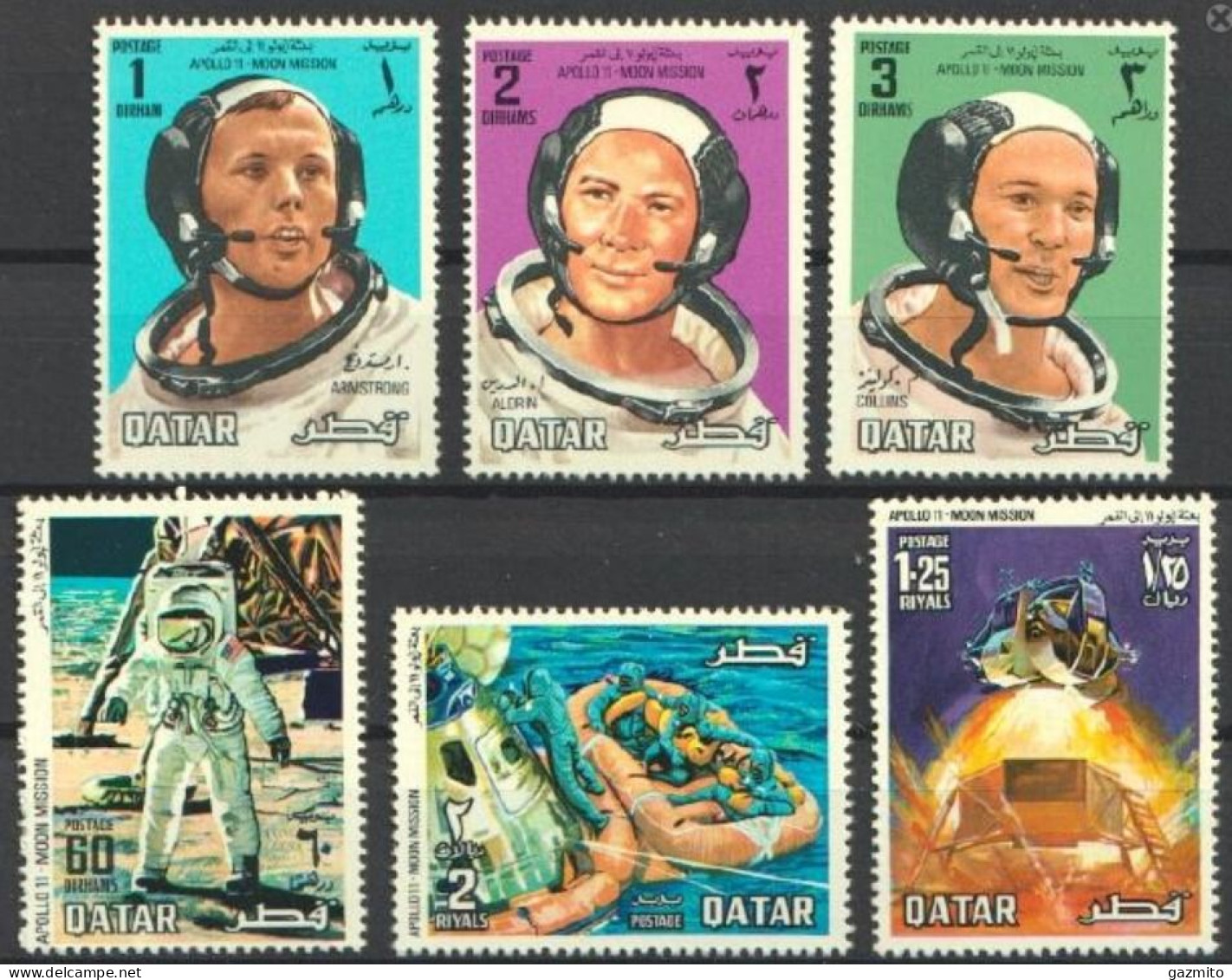 Quatar 1969, Space, Astronauts, 6val - Qatar