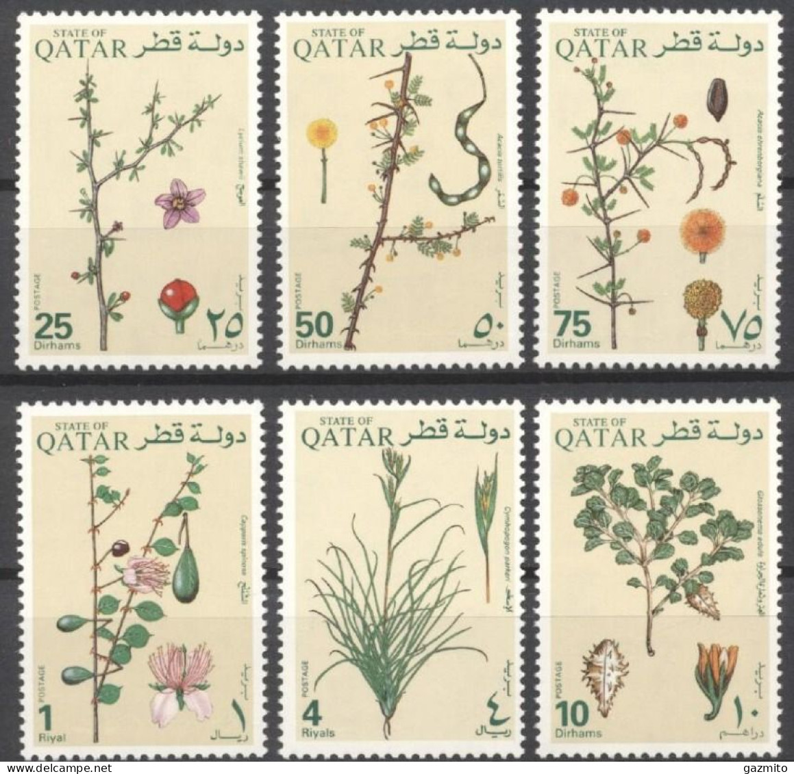 Quatar 1991, Flowers, 6val - Qatar