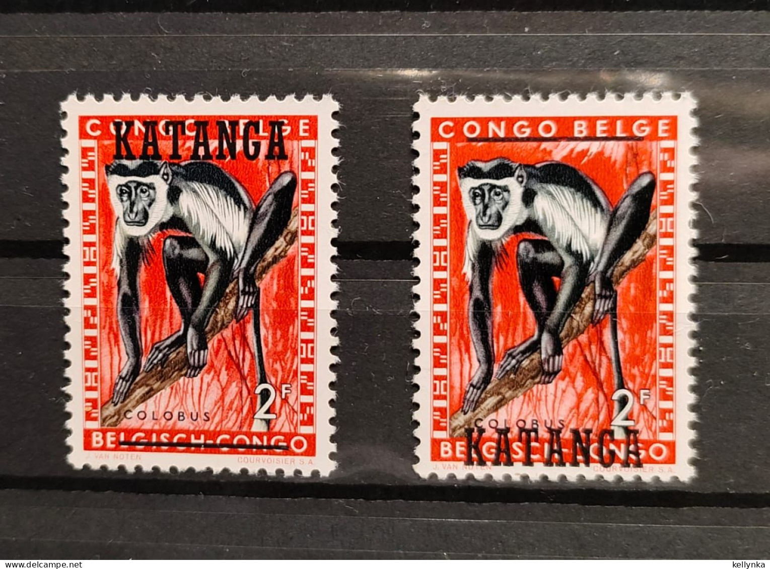 Katanga - 12 - Variété - Surcharge En Haut Et En Bas - Singe - 1960 - MNH - Katanga