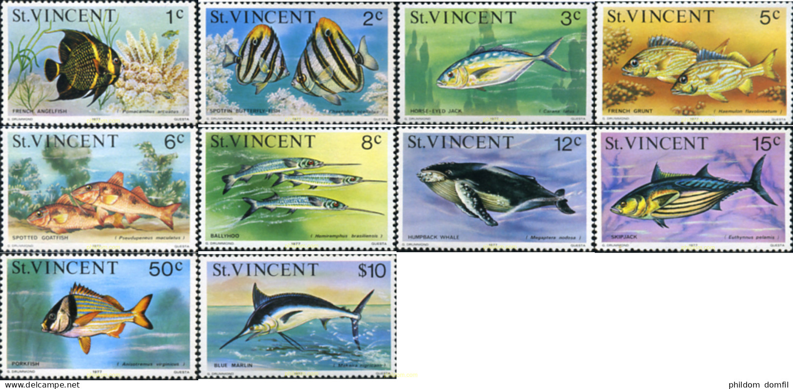 360092 MNH SAN VICENTE 1977 FAUNA MARINA - St.Vincent (...-1979)