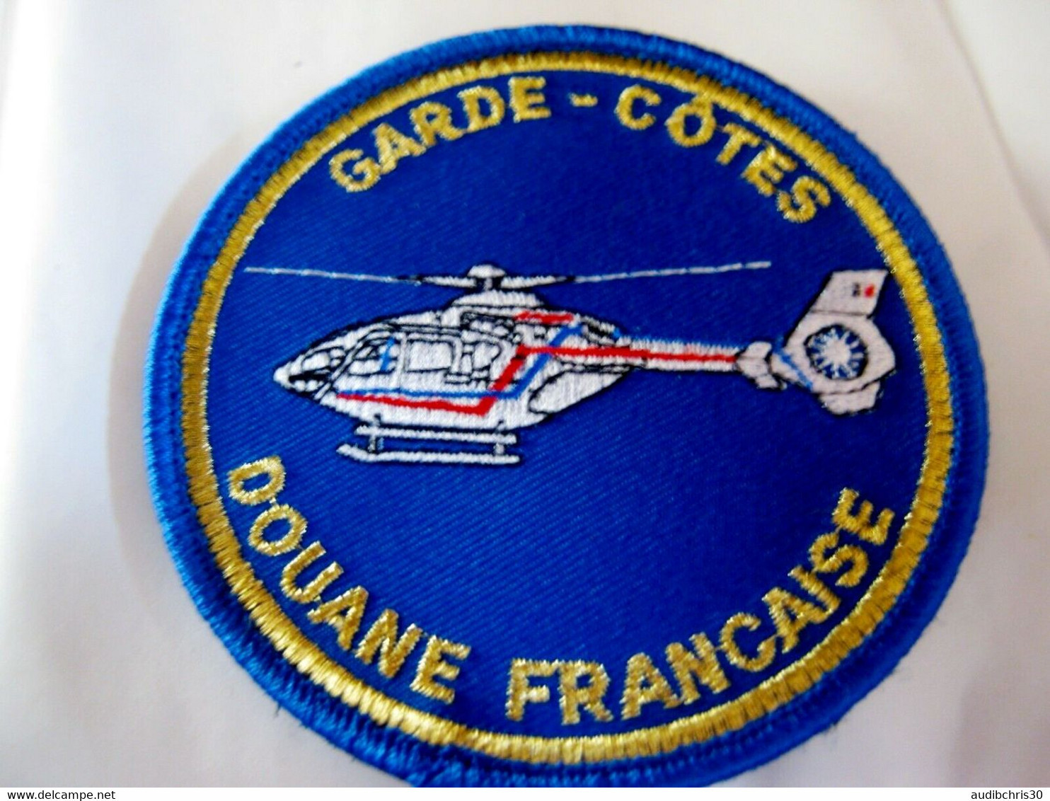 ECUSSON DOUANE GARDE COTES HELICOPTERE SCRATCH AU DOS 90MM - Police & Gendarmerie