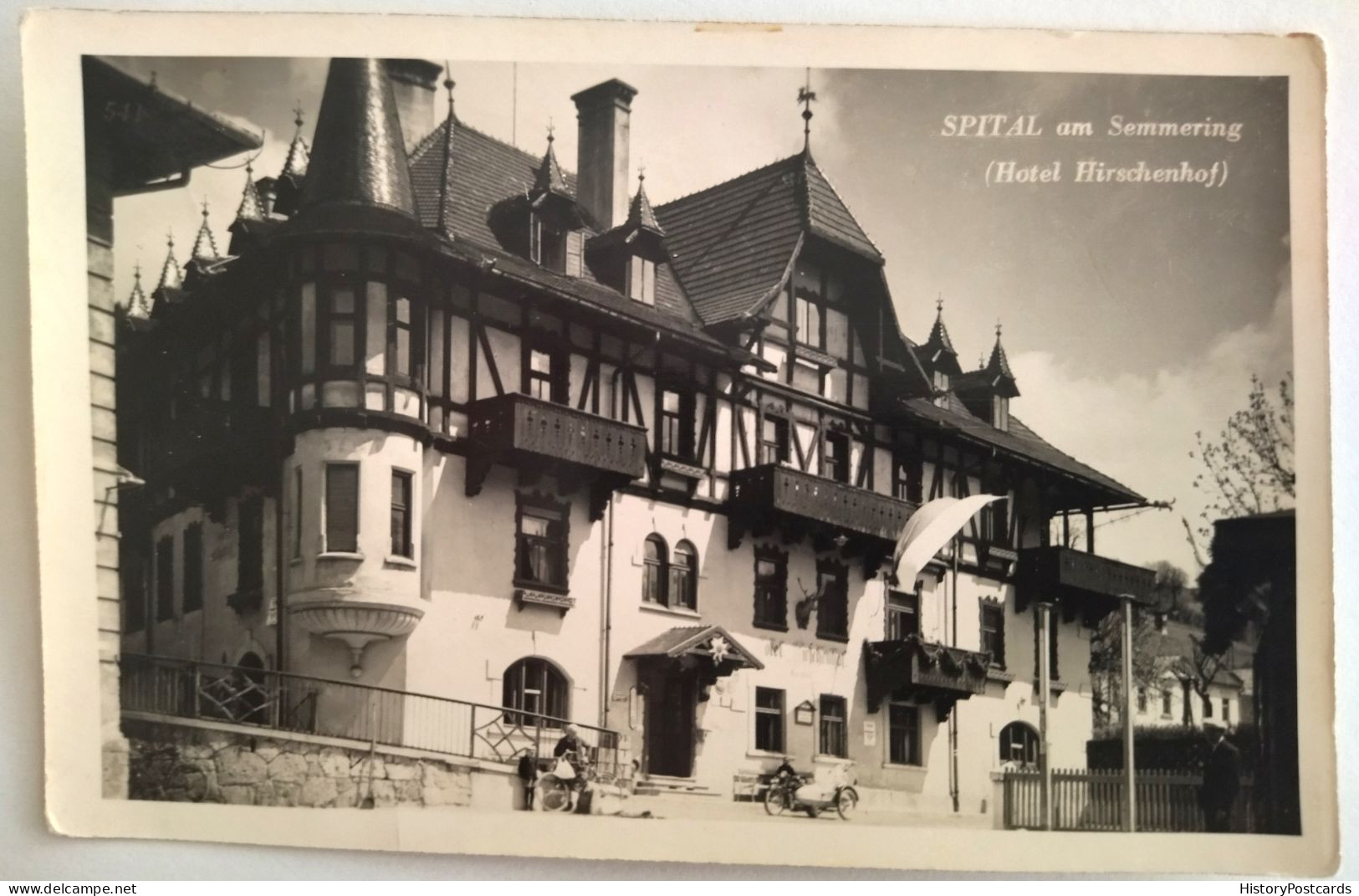 Spital Am Semmering, Hotel Hirschen Hof, Motorrad Mit Beiwagen, 1940 - Mürzzuschlag