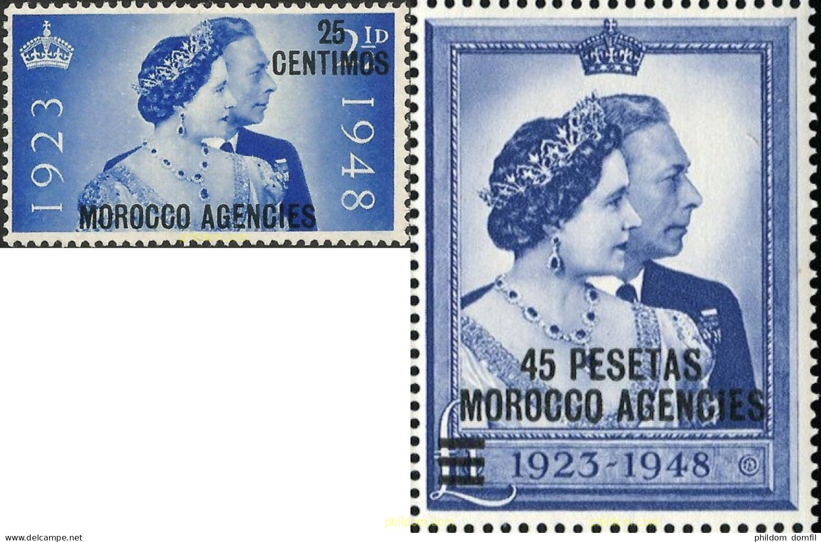 333181 MNH MARRUECOS Agencia Britanica 1948 BODAS DE PLATA - Morocco Agencies / Tangier (...-1958)