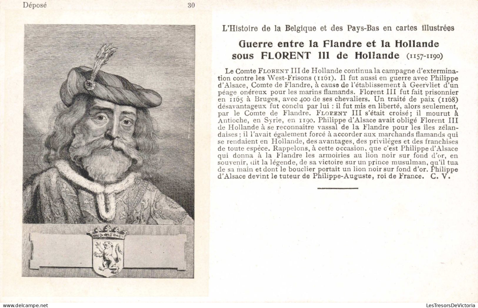 CELEBRITES - Personnages Historiques - Florent III De Hollande - Carte Postale Ancienne - Historische Figuren