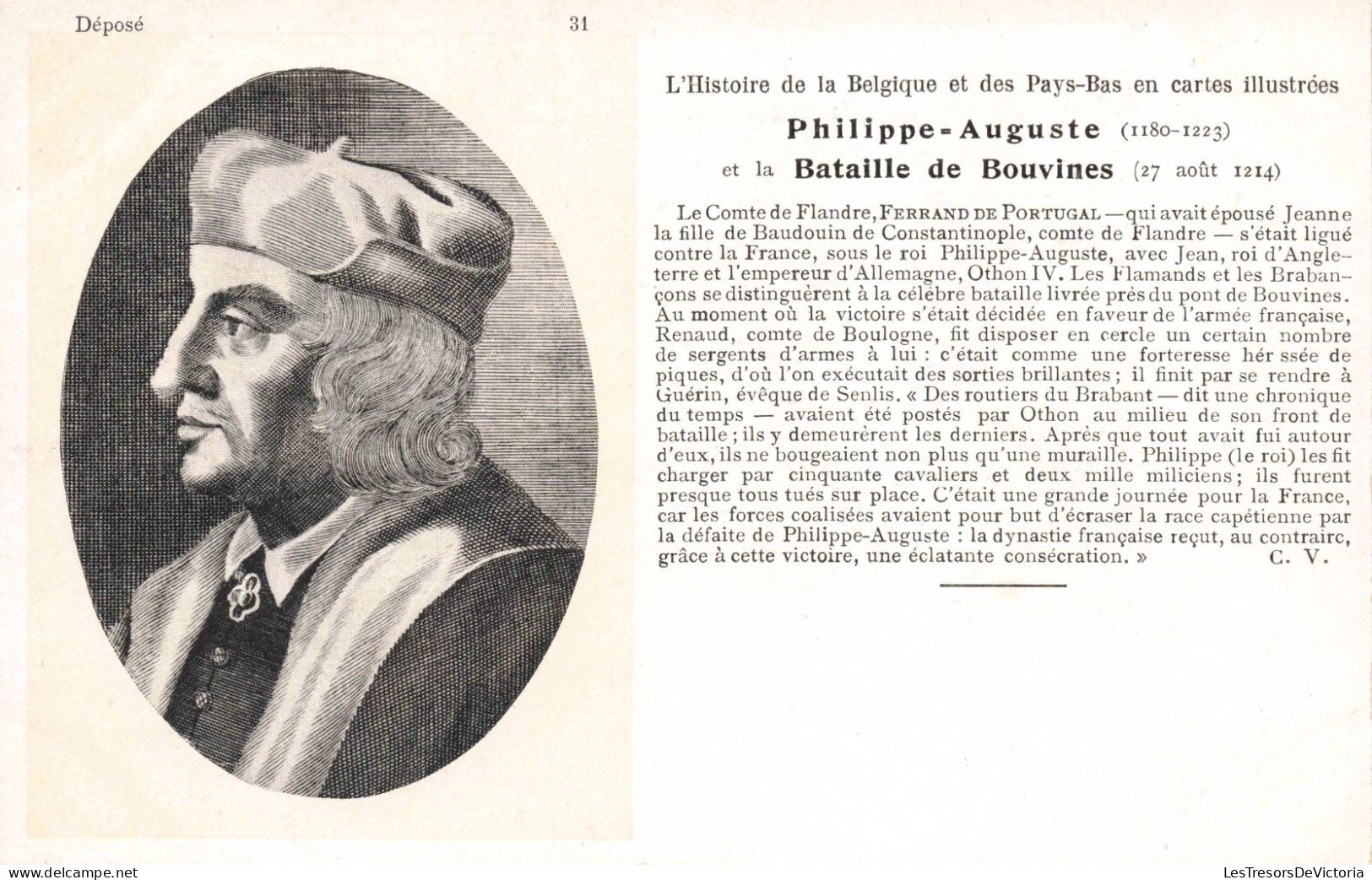 CELEBRITES - Personnages Historiques - Philippe Auguste Et La Bataille De Bouvines - Carte Postale Ancienne - Personajes Históricos