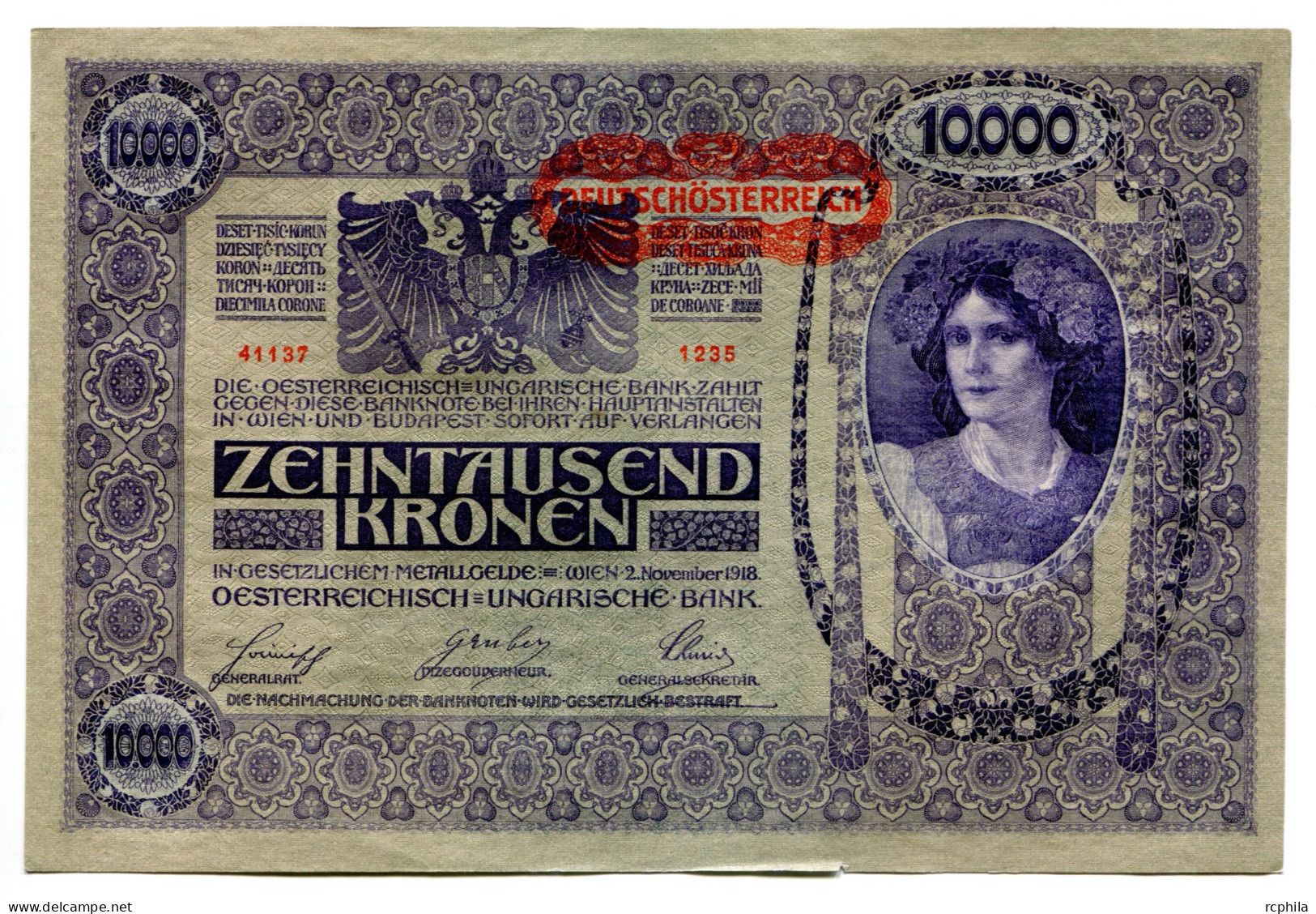 RC 21818 AUTRICHE 1918 BILLET DE 10000 KRONEN TB - Oesterreich