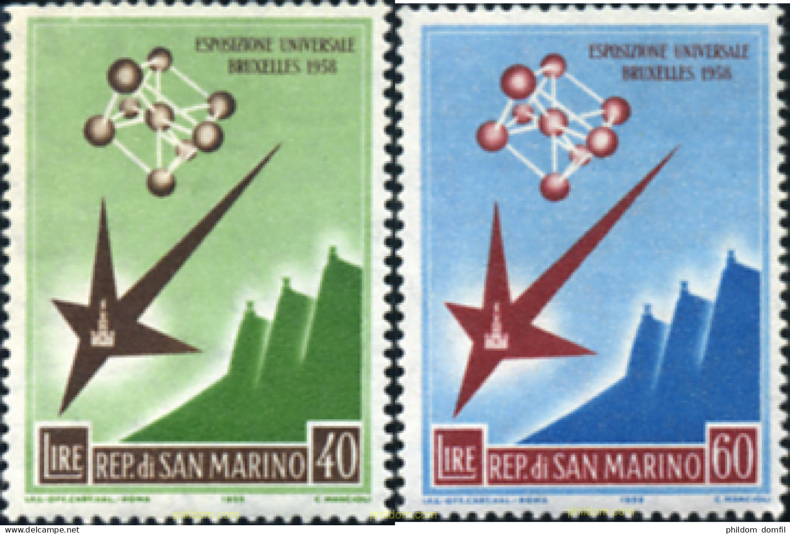 691170 HINGED SAN MARINO 1958 EXPOSICION UNIVERSAL DE BRUSELAS - Used Stamps