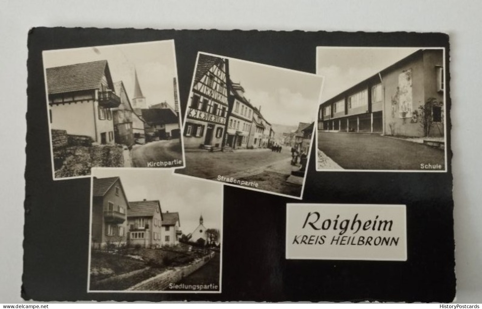 Roigheim, Kr. Heilbronn, Schule & Strassenansicht, 1960 - Heilbronn