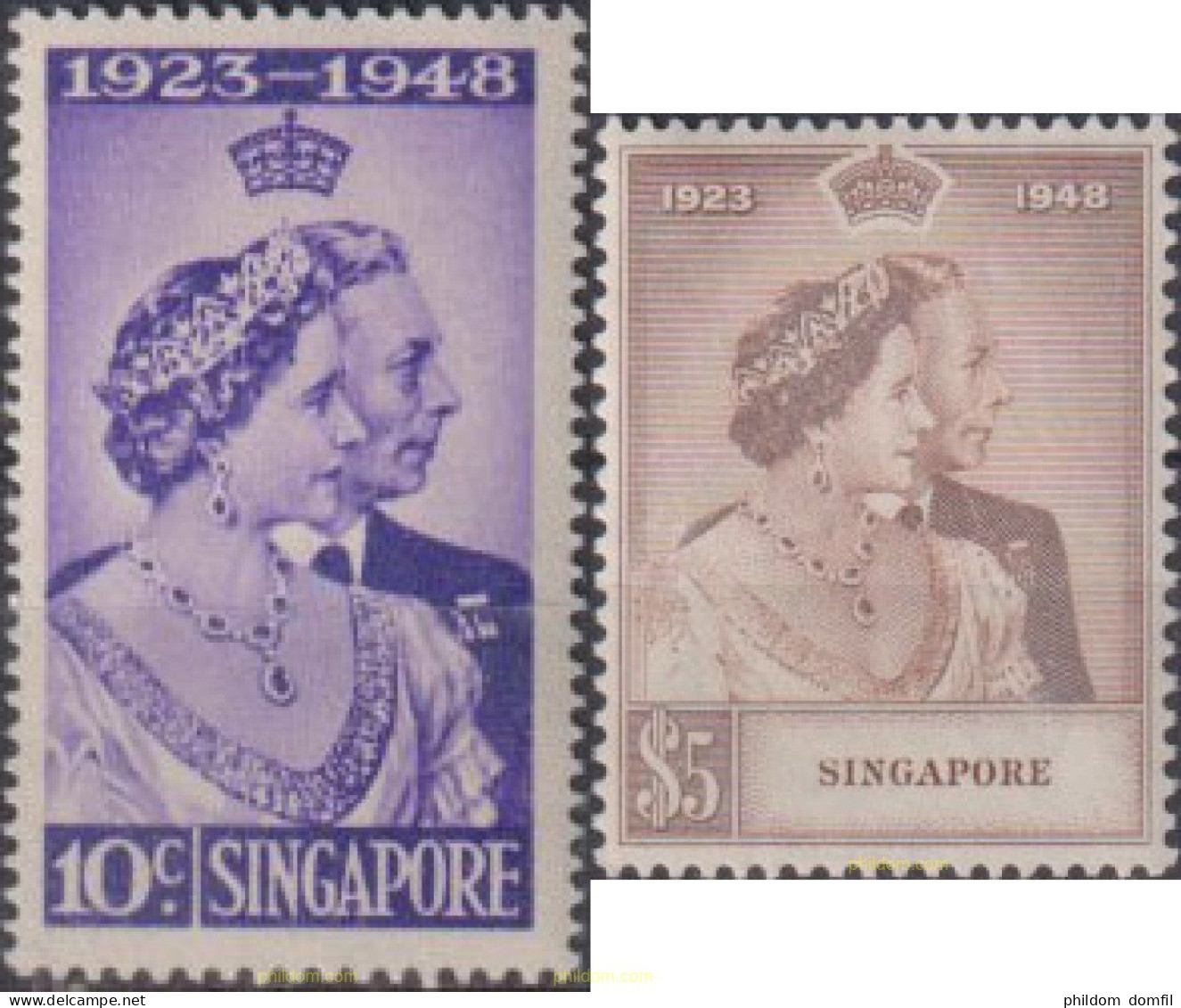 612810 MNH SINGAPUR 1948 BODAS DE PLATA - Singapore (...-1959)