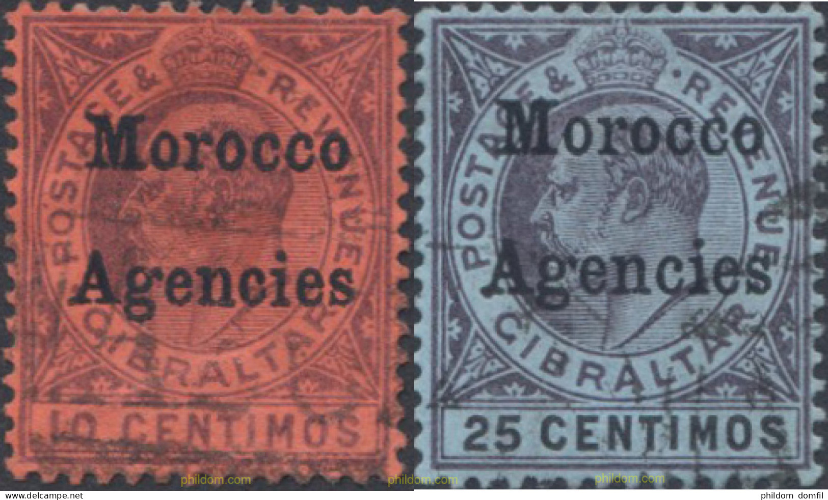 654652 USED MARRUECOS Oficina Inglesa 1903 SELLOS DE GIBRALTAR SOBRECARGADOS -MOROCCO AGENCIES- - Bureaux Au Maroc / Tanger (...-1958)