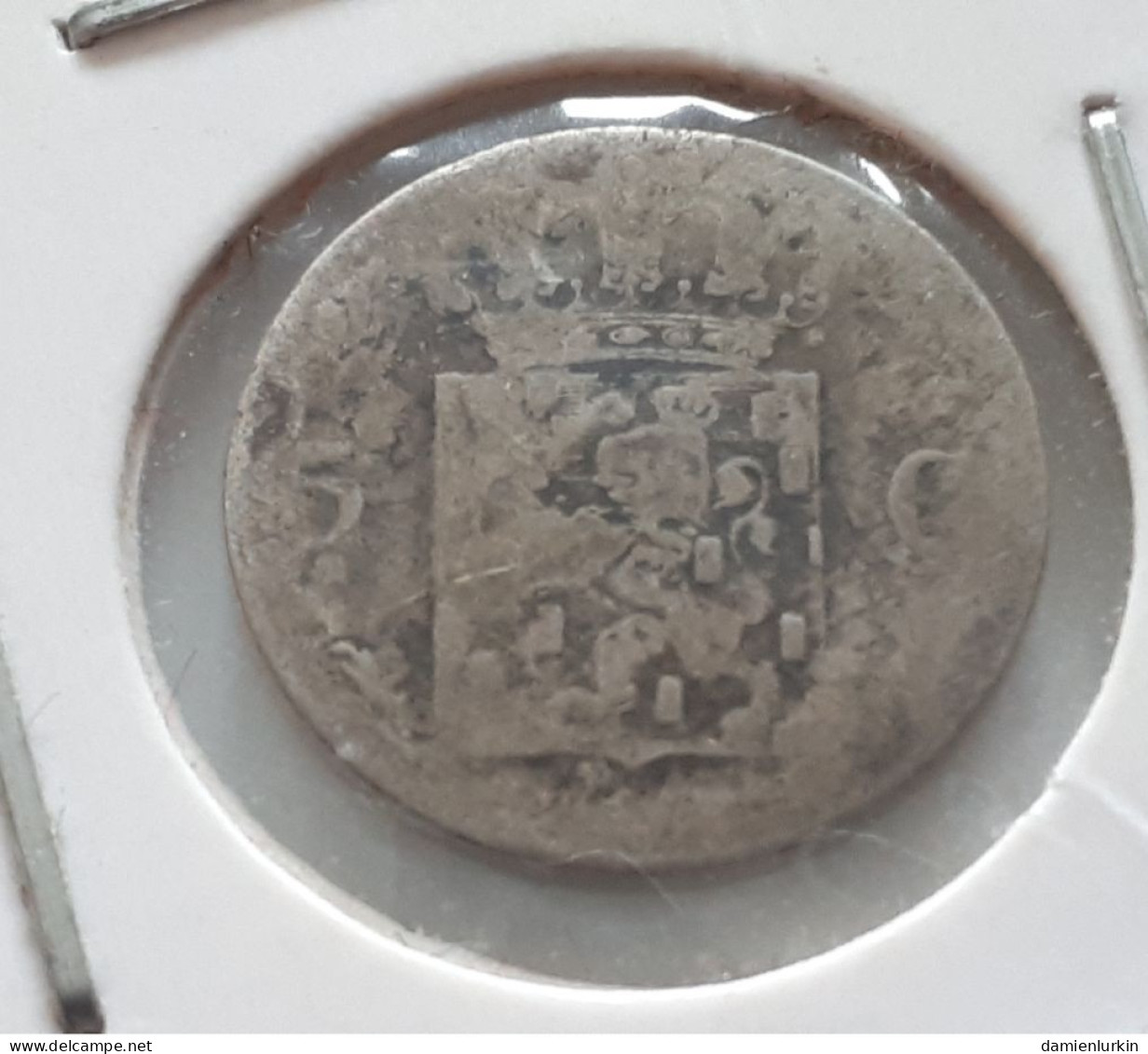 PAYS-BAS BRUXELLES GUILLAUME PREMIER WILLEM I 5 CENT 1825 B ! ARGENT/ZILVER 900.000 EX.! COTES : 45€-100€-250€-450€ ! - 1815-1840: Willem I