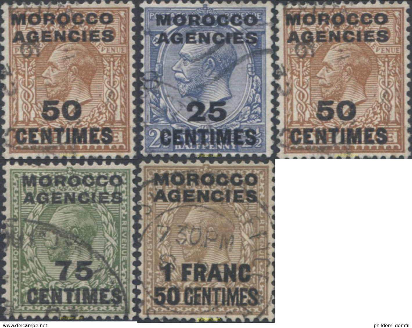 654731 USED MARRUECOS Agencia Britanica 1925 SELLOS DE GRAN BRETAÑA DE 1924 SOBRECARGADOS -ZONA FRANCESA- - Bureaux Au Maroc / Tanger (...-1958)