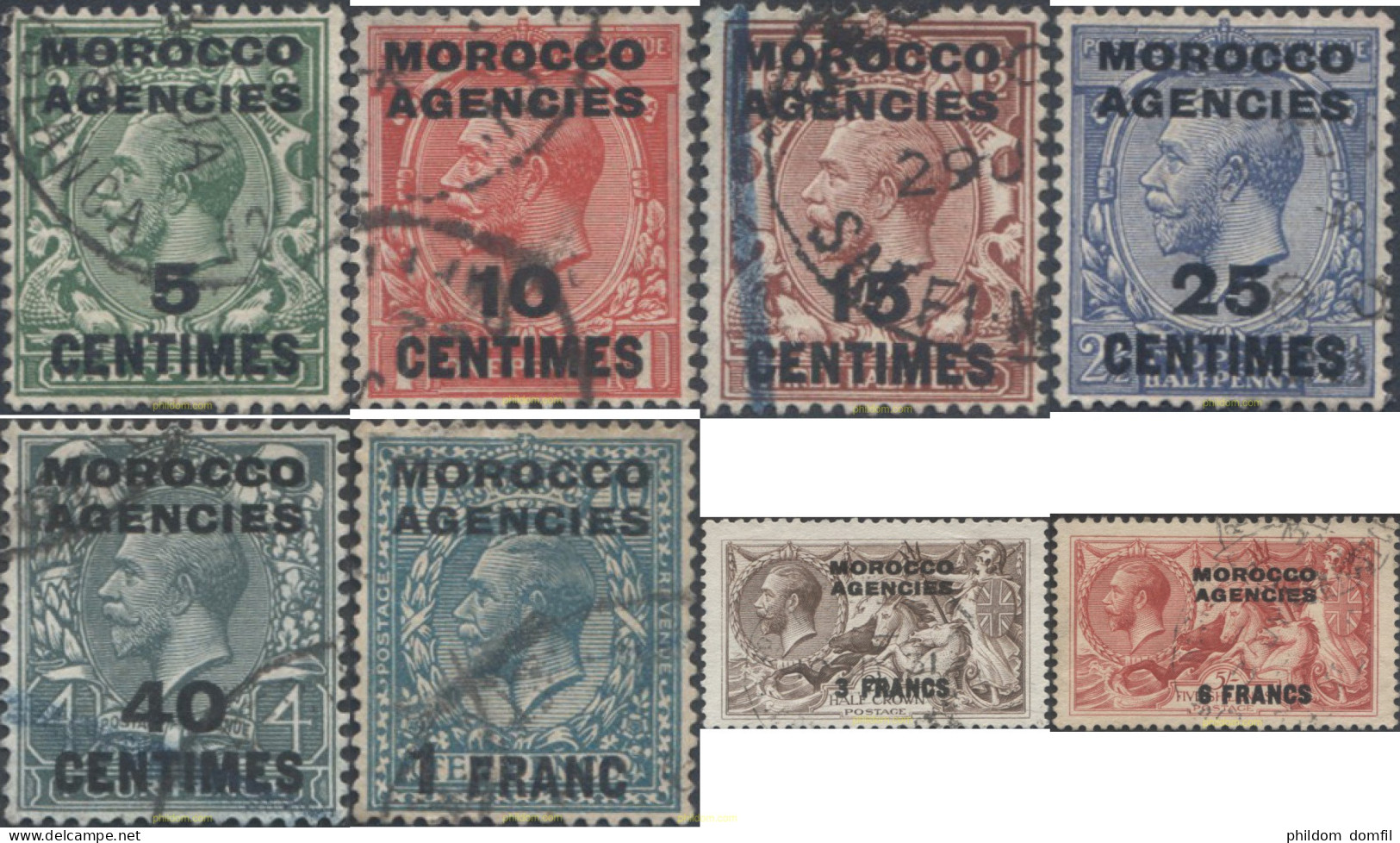 654722 USED MARRUECOS Agencia Britanica 1918 SELLOS DE GRAN BRETAÑA DEL 1912, SOBRECARGADOS -ZONA FRANCESA- - Bureaux Au Maroc / Tanger (...-1958)