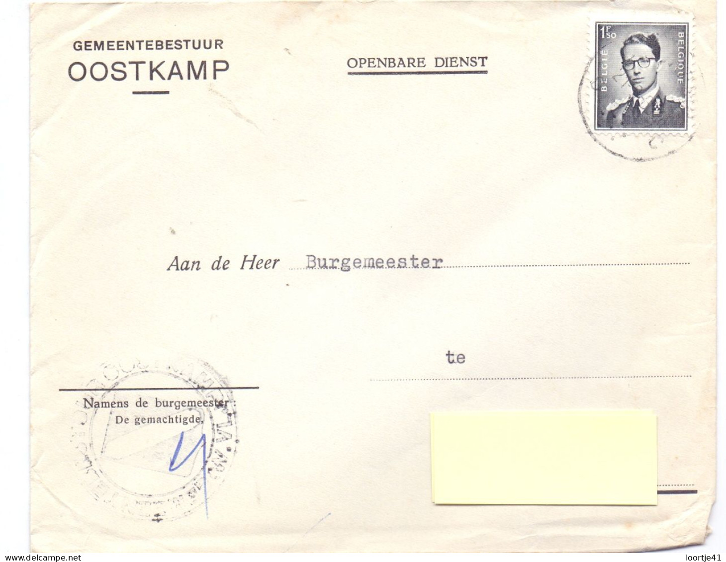 Omslag Enveloppe - Gemeentebestuur Oostkamp - - Covers