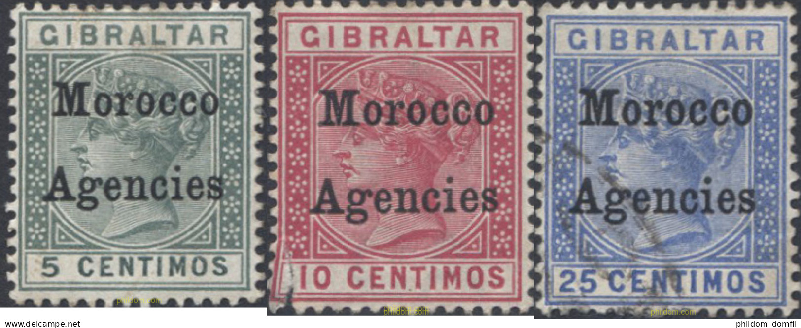 654647 USED MARRUECOS Oficina Inglesa 1898 SELLOS DE GIBRALTAR SOBRECARGADOS -MOROCCO AGENCIES- - Morocco Agencies / Tangier (...-1958)