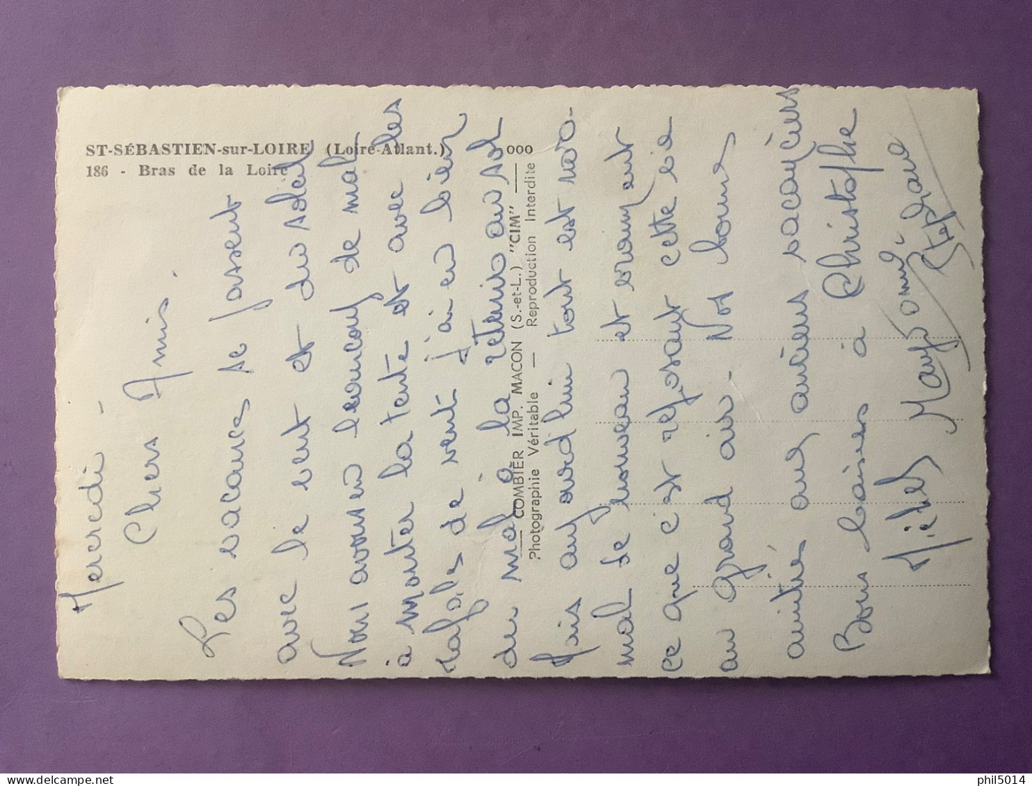 44   CPSM Petit Format  SAINT-SÉBASTIEN-SUR-LOIRE    Bras De La Loire    Bon état (traces D’usage) - Saint-Sébastien-sur-Loire