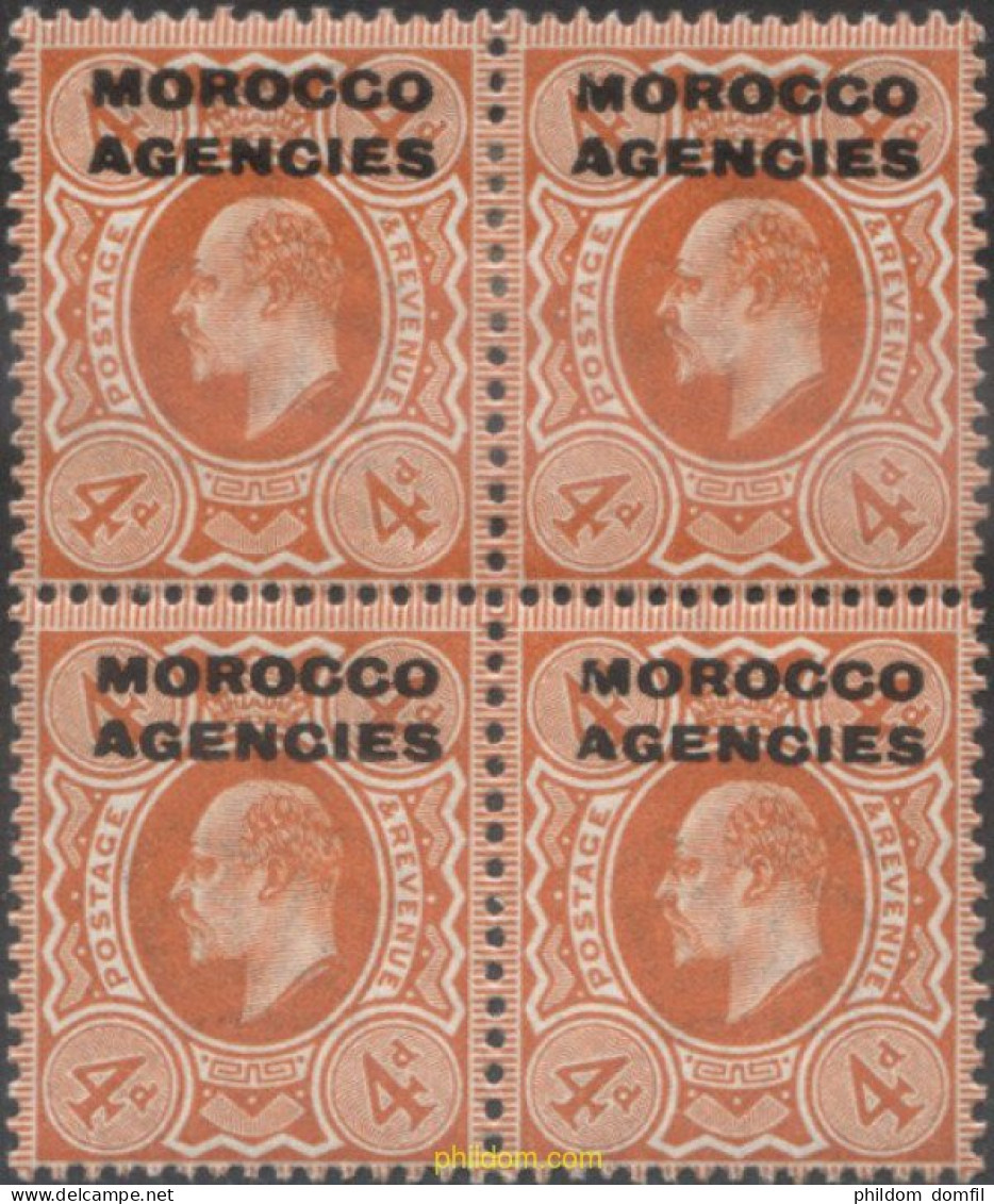 654801 MNH MARRUECOS Agencia Britanica 1912 SELLOS DE GRAN BRETAÑA DEL 1909, SOBRECARGADOS - Bureaux Au Maroc / Tanger (...-1958)