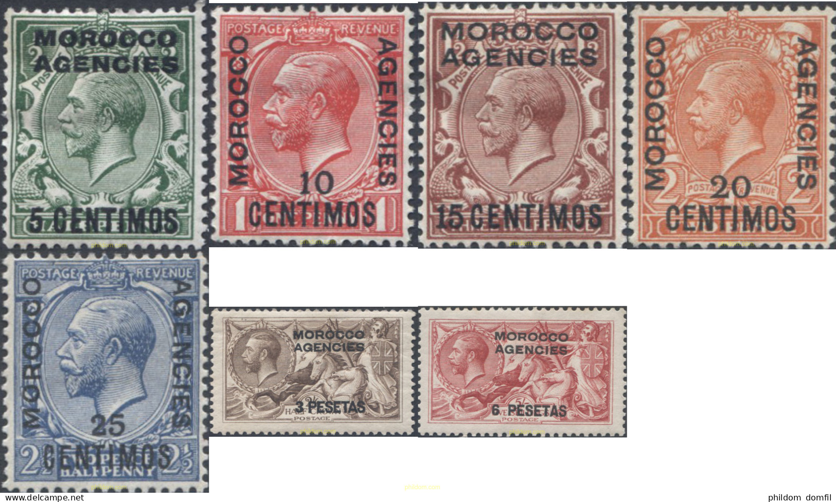 654685 HINGED MARRUECOS Oficina Inglesa 1914 SELLOS DE GRAN BRETAÑA DEL 1912, SOBRECARGADOS - Morocco Agencies / Tangier (...-1958)