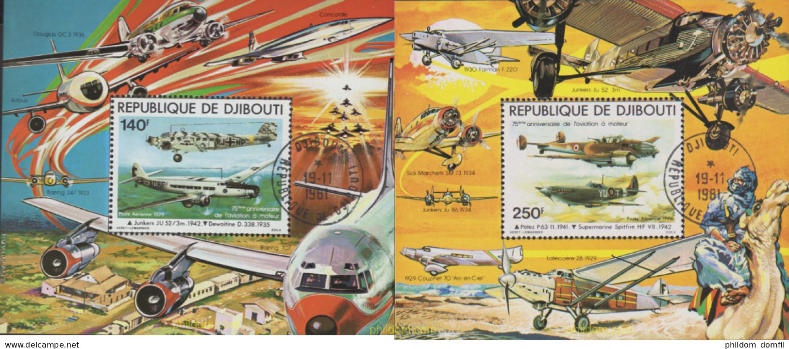 367696 MNH DJIBOUTI 1979 75 ANIVERSARIO DEL PRIMER VUELO A MOTOR - Djibouti (1977-...)