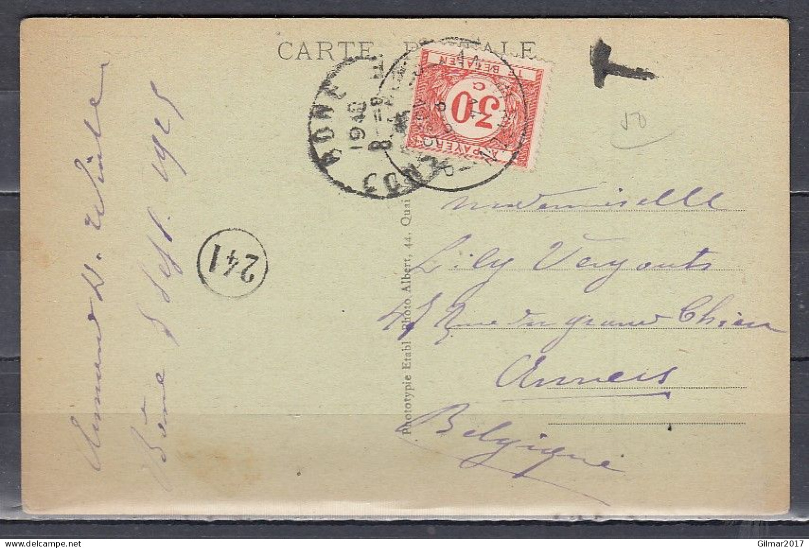 Postkaart Van Bone (Frankrijk) Naar Antwerpen 1P - Cartas & Documentos