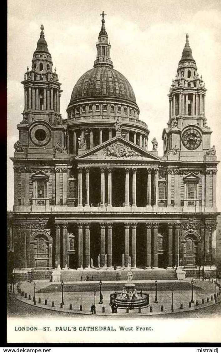 CPA Précurseur Non Voyagée - London - St. Paul's Cathedral, West Front - St. Paul's Cathedral