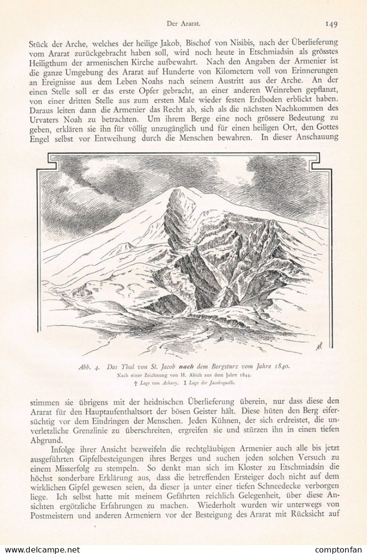 610-2 Max Ebeling Ararat Anatolien Armenien Türkei Artikel Von 1899 !! - Altri & Non Classificati