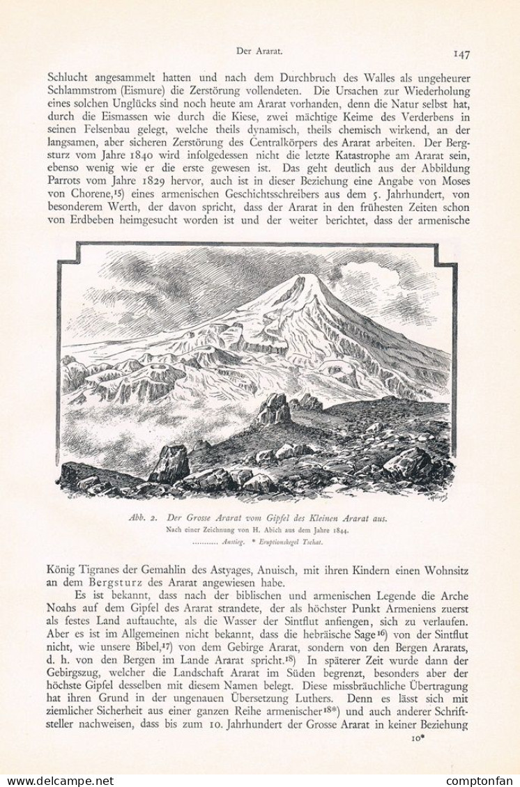 610-2 Max Ebeling Ararat Anatolien Armenien Türkei Artikel Von 1899 !! - Altri & Non Classificati